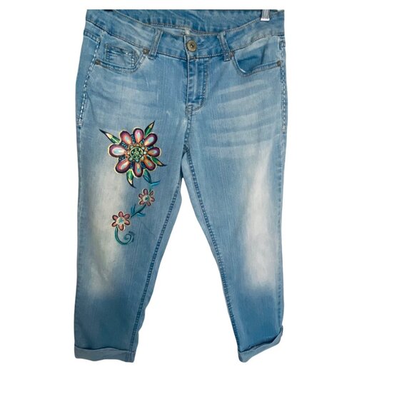 Jordache Denim - Vintage 90's Jordache Women's Hand Painted Cropped Jeans Size 4